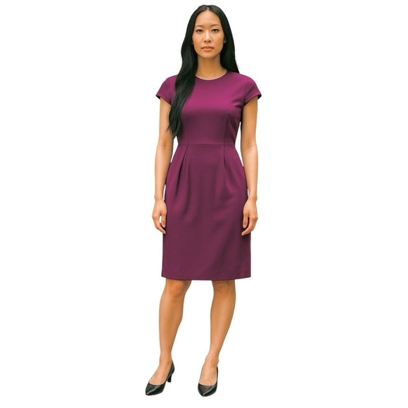 MM LaFleur Deep Plum Purple Size 0 Masha Midi Sheath Dress - Picture 3 of 3
